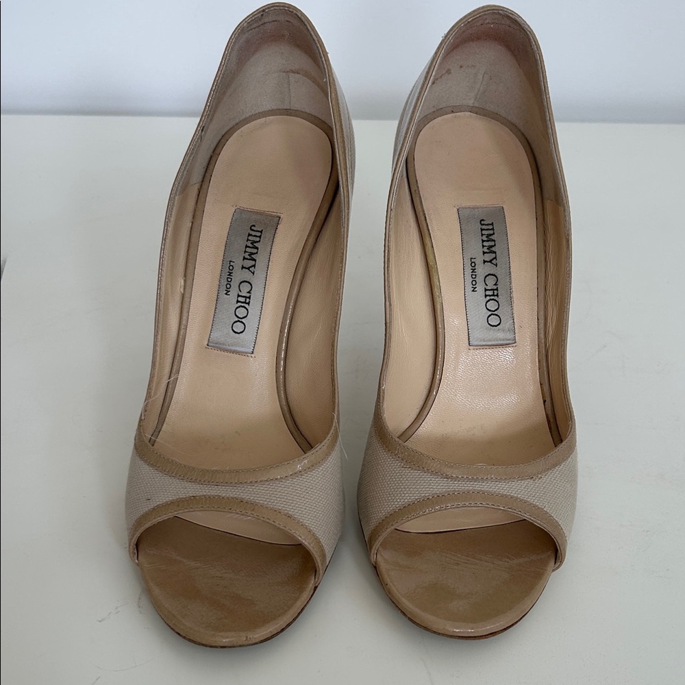 Jimmy Choo Tan Heels Elegant Design
